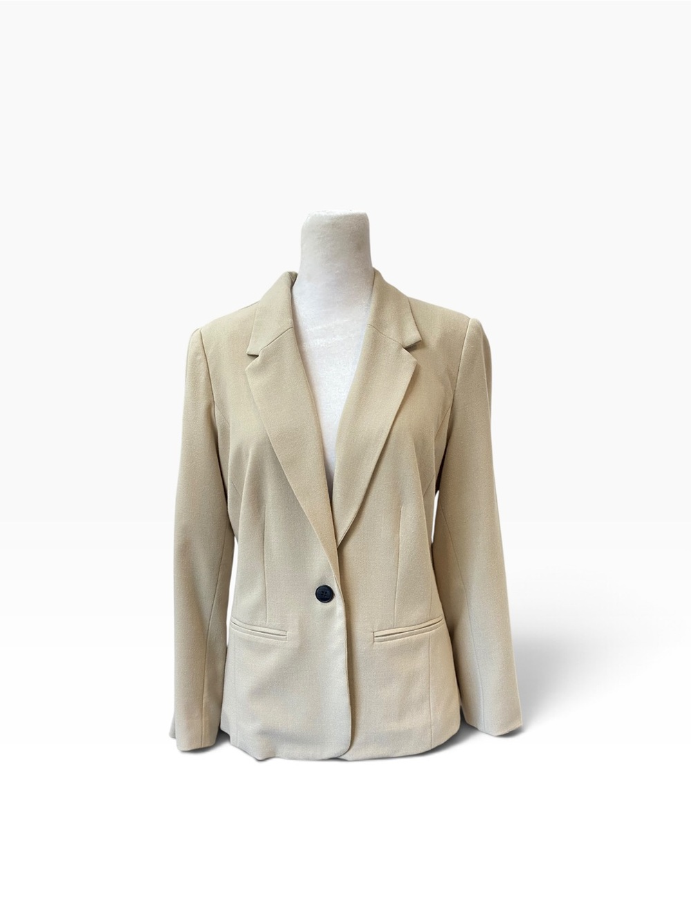 Kensie Women's size Small Tailored Single-Button Light Beige Lined Blazer